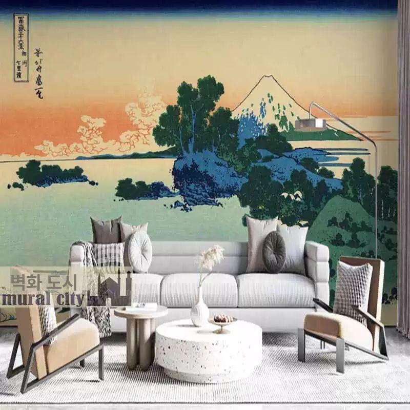 벽화 벽꾸미기 그림 벽면 인태리어 고풍스러운 벽가리개  무봉제 벨벳 중 - 상세 이미지 3