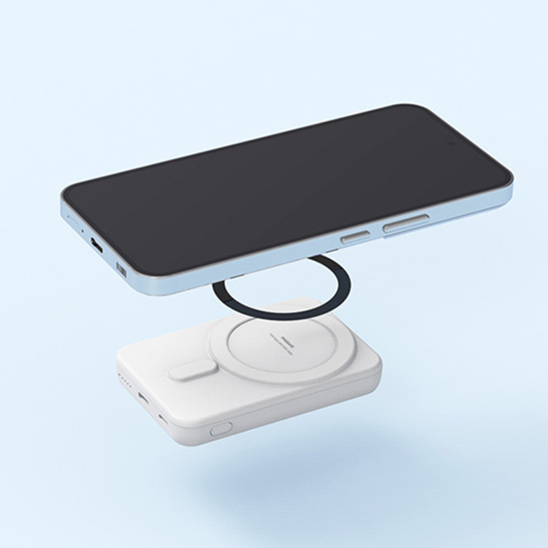 컬러 각인 인쇄 스마트폰 아이폰 화이트 맥세이프 15W 무선충전 보조배터리 5000mAh - 상세 이미지 2