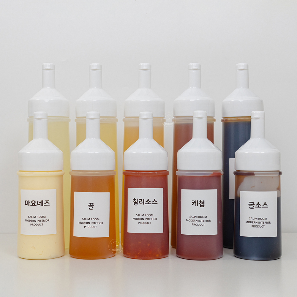 살림공간 소스통 5개입 양념통 세트 화이트 모던18종 300ml 이미지 4