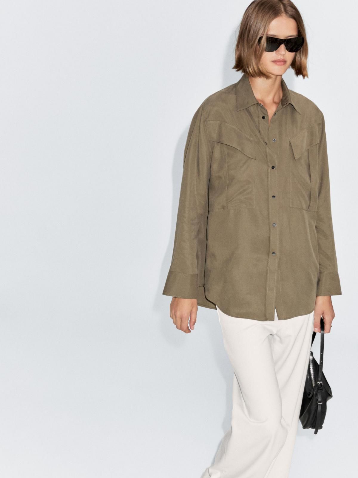마시모두띠 아웃포켓 테크니컬 롱슬리브 셔츠 5158/958 KHAKI - 상세 이미지 4
