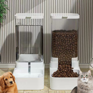 3.8L 대용량 강아지 고양이 반자동 물통 사료통 밥그릇 식기 급수기 급... 솔직 후기 | 실제 사용자 리뷰 총정리 - 상품 이미지 2