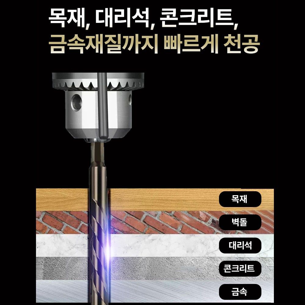 공구빨 초경합금 4중날 만능 파워 임팩 드릴 비트 이미지 7