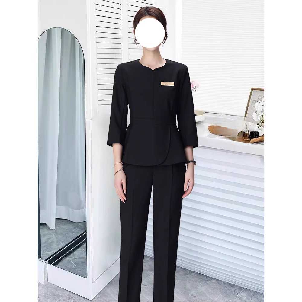 병원 코디네이터 유니폼 실장 전용 단정한 근무복 블랙 바지(S-4XL) - 상세 이미지 2