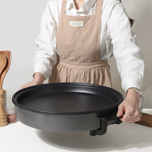 리빙센스 대용량 전기그릴 피자팬 42cm 업소용 가정용 명절 고기불판 전부침기 대형 구이팬