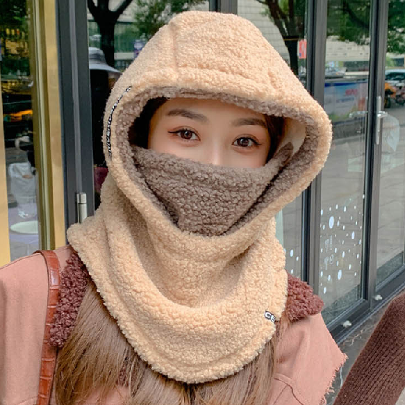 마스크 모자 겨울 털 방한 따뜻한 봄 가을 달린 패션 스키장 얼굴 가리개 퍼 다용도 - 상품 이미지