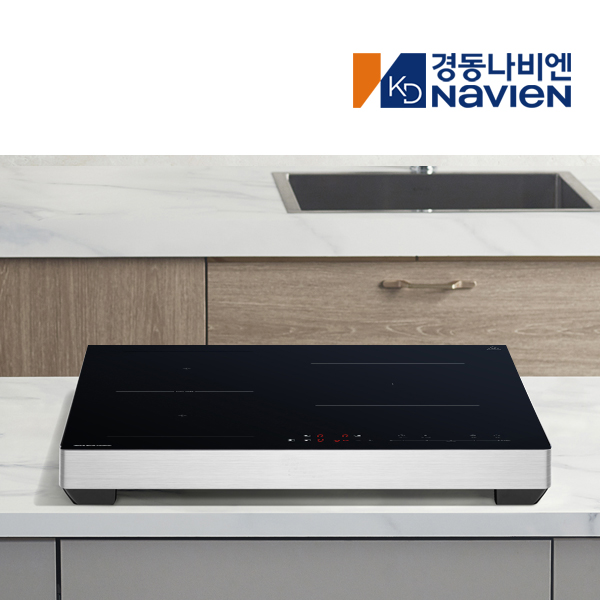 경동 나비엔매직 3구 인덕션 플렉스존 전기레인지 단독 3400W 8.5cm스탠드, 블랙 ERI3403