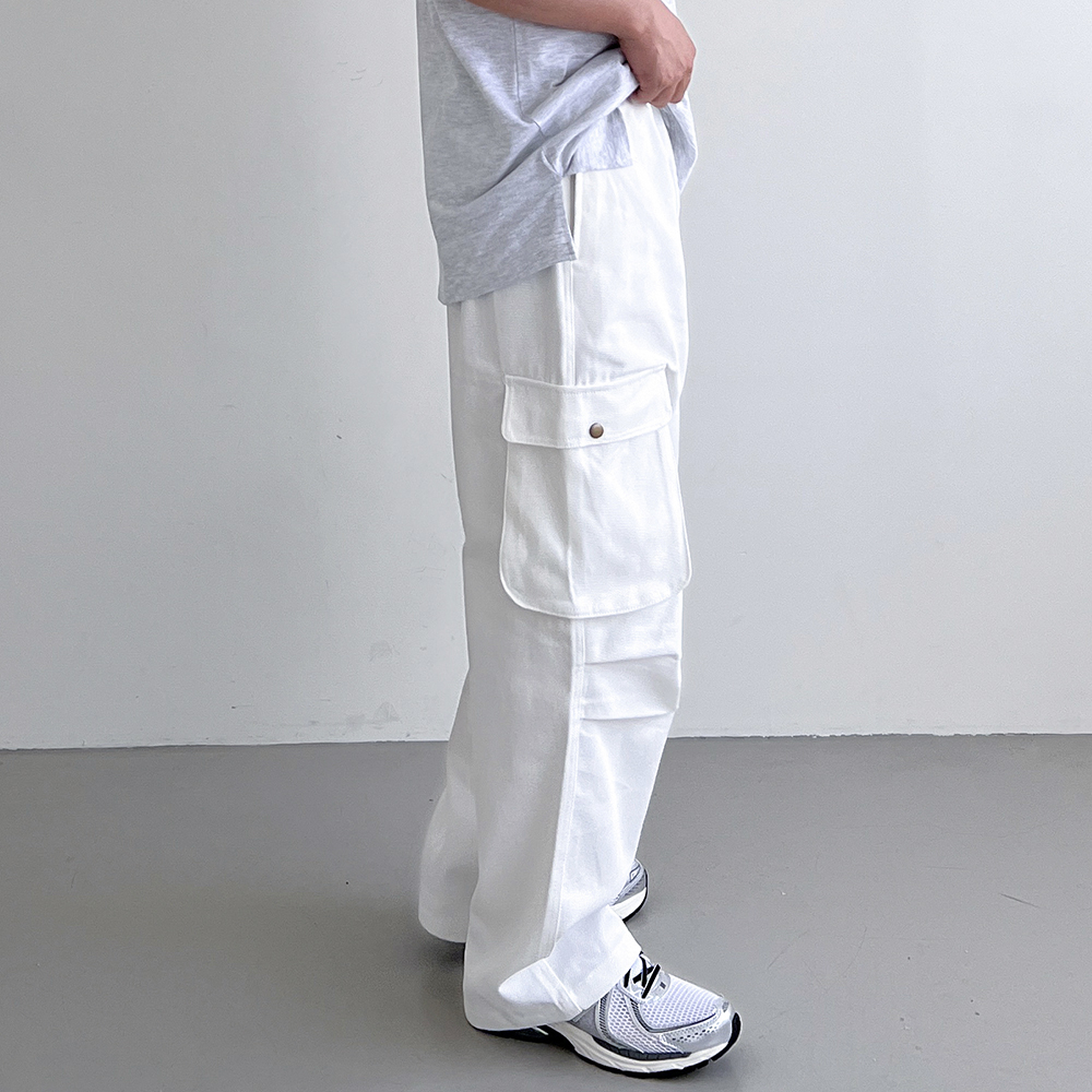백바지 통넓은바지 파라슈트팬츠 남자와이드팬츠 - 상품 이미지