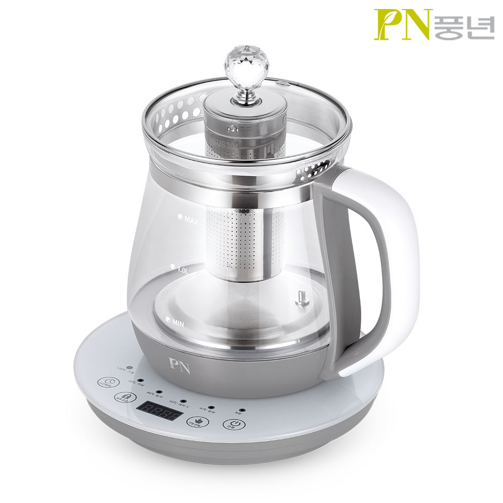 풍년 대용량 내열유리 전기 무선 커피 티 아기 분유 포트 포트기 포터 보온 주전자 차탕기