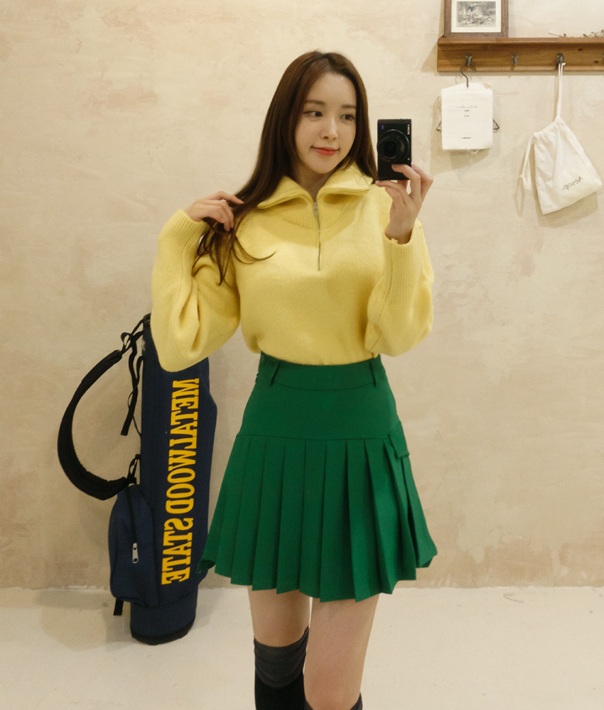 언발 주름 속바지 플리츠 숏 가을겨울 골프 스커트 이미지 2