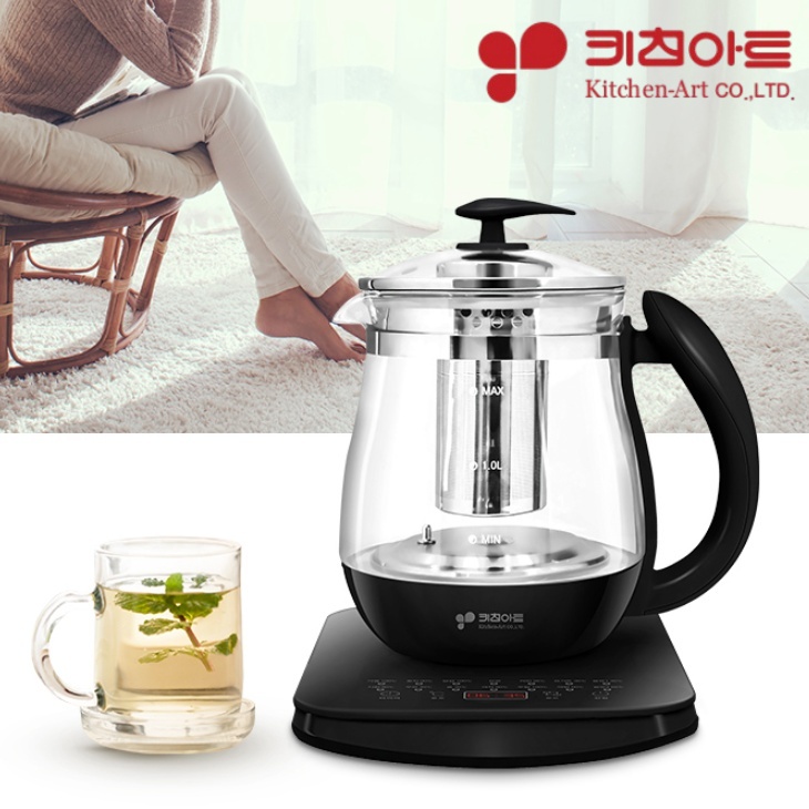 전기 티포트 유리차탕기 분유포트 무선 전기주전자 1.7L