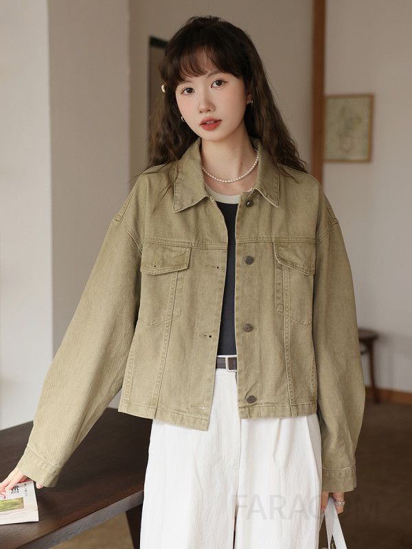 여성 오버핏 루즈 데님 자켓 캐주얼한 스타일의 데일리 아우터 겨울철 활용도 높은 따뜻한 착용감의 여성용 청재킷 - 상세 이미지 2