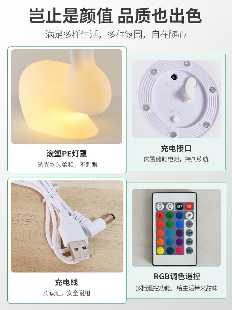 야외 토끼 LED 전등 카페 감성등 꾸미기 조명 공원 잔디등 27x16cm Jade Rabbit 이미지 6