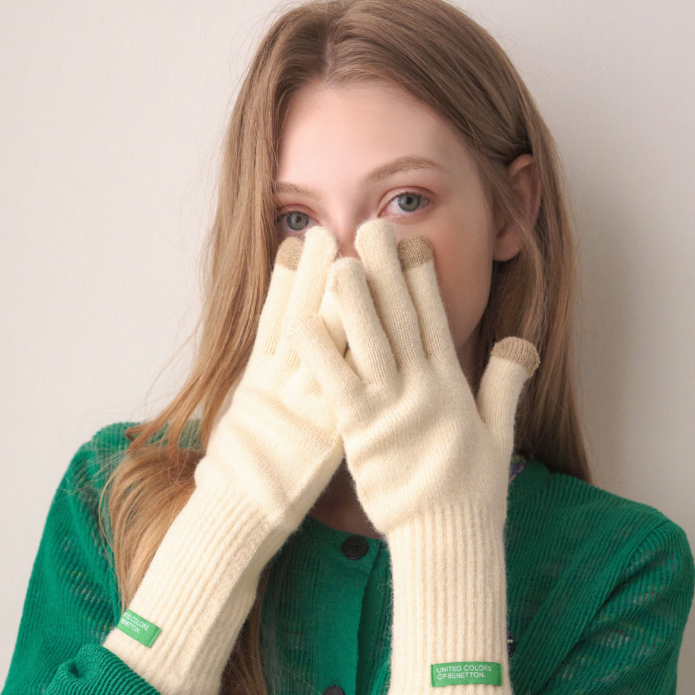 베네통 소프트 컬러 니트 장갑