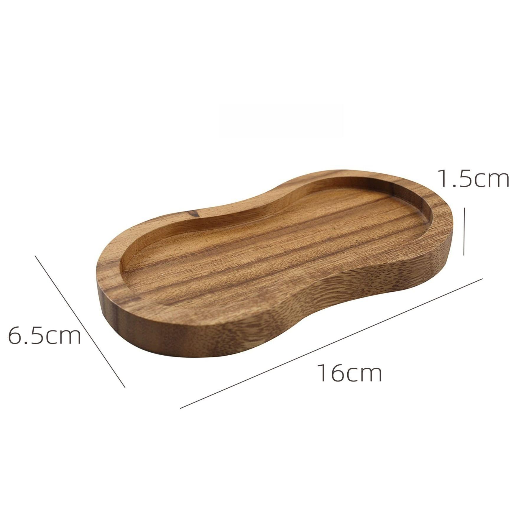 나무 트레이 소스 병 페퍼 밀 아카시아 홀더 셰이커 4 5.8cm - 상세 이미지 2