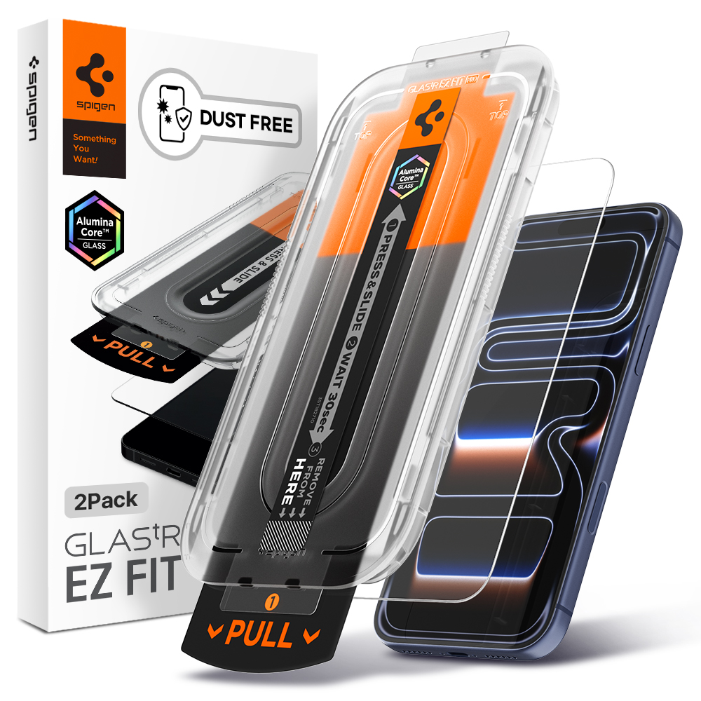 먼지없는 저반사 강화유리 글라스tR 이지핏 AR 아이폰17 프로, 2매입