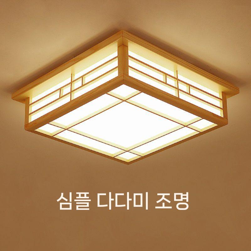 한옥 문짝 24W 갓 문살 창호문 다다미 옛날 한지갓등 35cm LED 백색광 18W - 상세 이미지 3