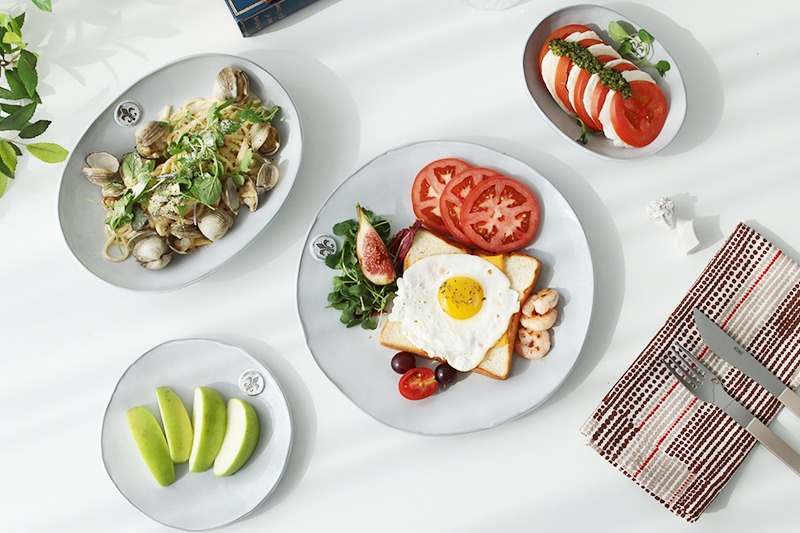 마루신 콜라주 오벌볼L 한식 양식 파스타 샐러드 타원 오발 일본 도자기 - 상세 이미지 3