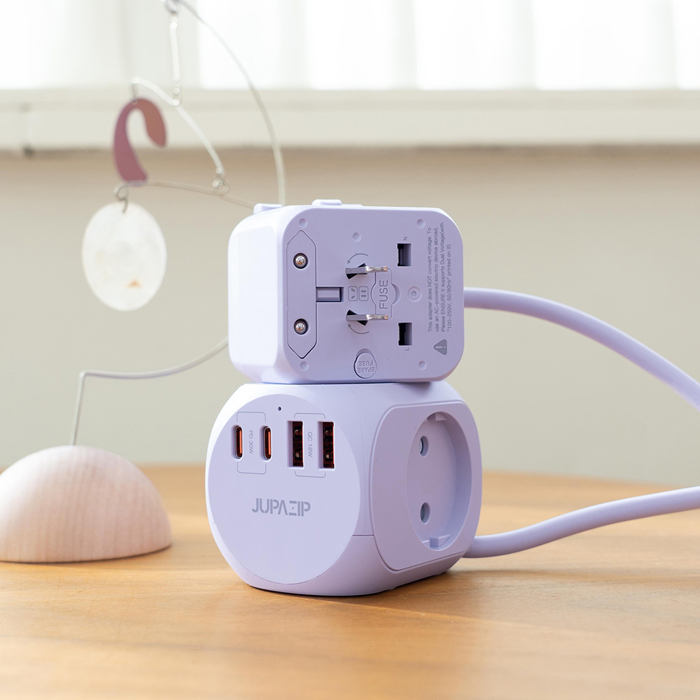 주파집 여행용 멀티탭 어댑터 AD500S 컴팩트 1.8m, 퍼플, 1개 상세 이미지 3
