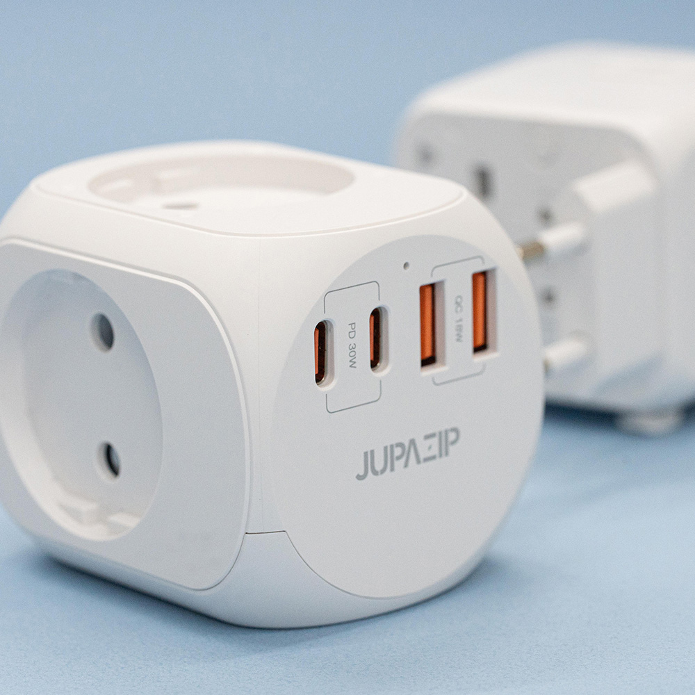 주파집 여행용 멀티탭 어댑터 AD500S 컴팩트 1.8m, 화이트, 1개