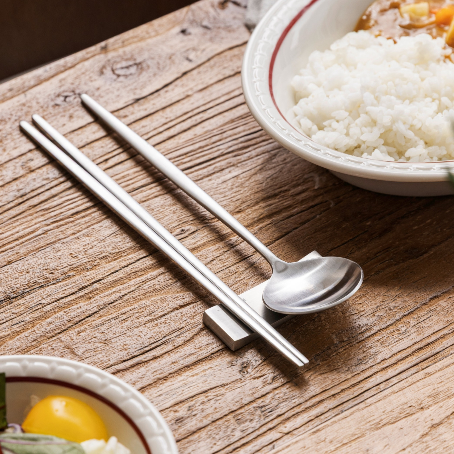 [1+1] 헬리오 국산스텐304 달수저 한식수저세트 무광실버 유광실버