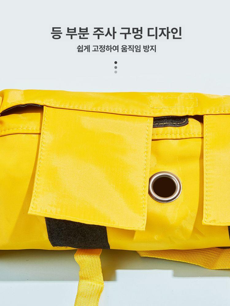 고양이 주사포대기 해먹 고정 미용 발톱 가방 옐로우 L 55x27cm 5-8kg - 상세 이미지 4