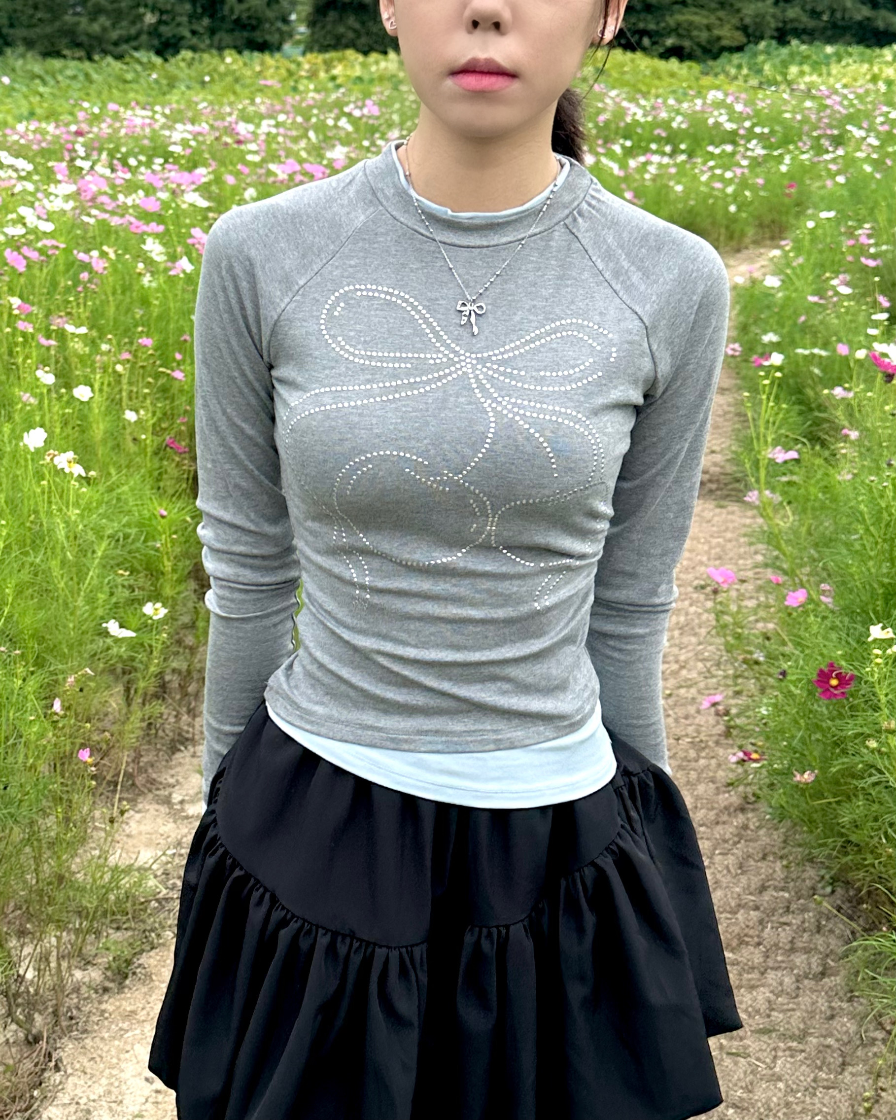 이유진 써지컬 심플 리본 목걸이 - 상세 이미지 3
