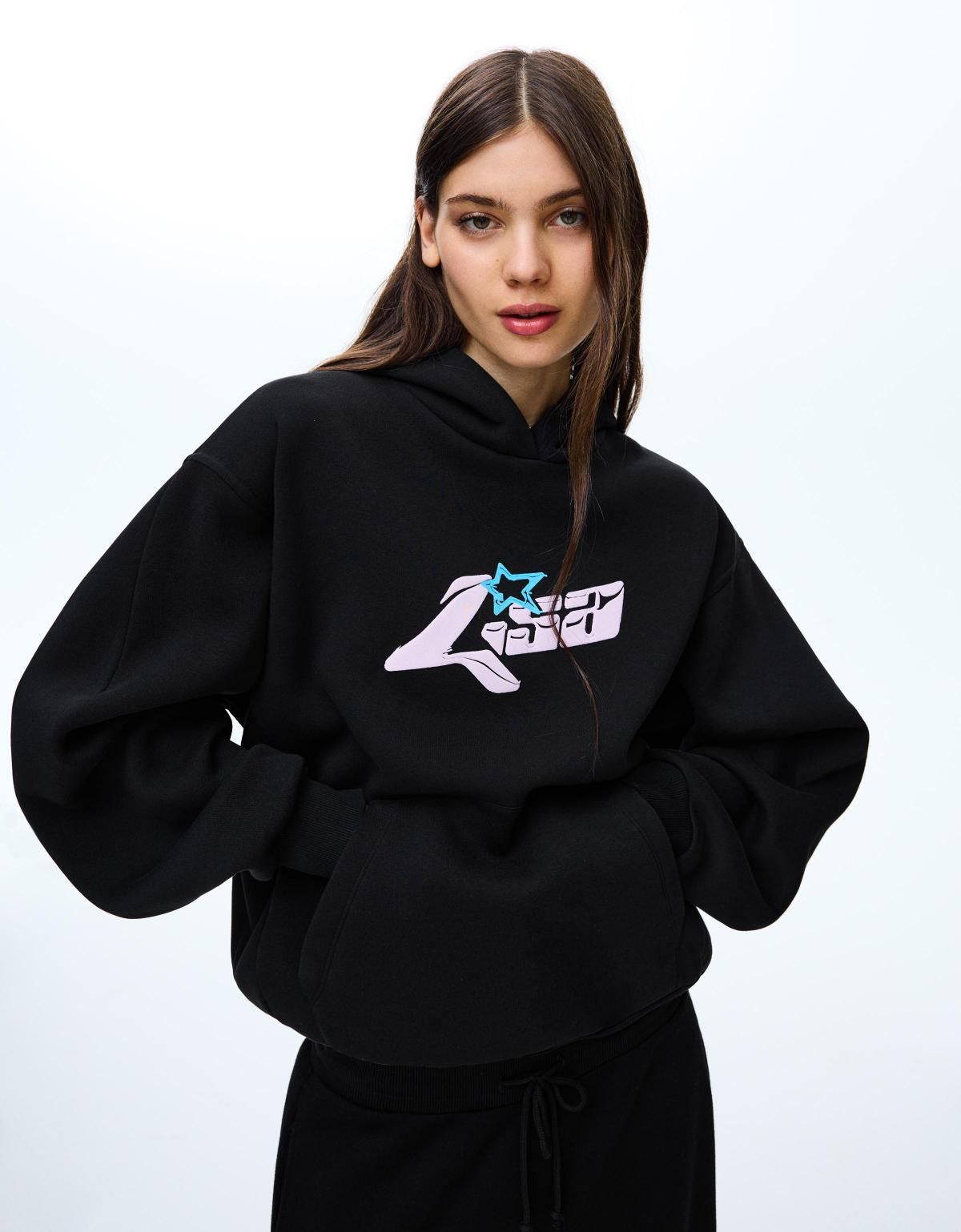 버쉬카 스트리트 레터링 블랙 후드티 7081/072 BLACK - 상세 이미지 5