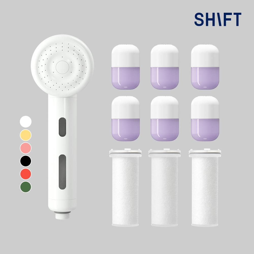 시프트 아로마 캡슐샤워기 퍼펙트케어세트 (샤워기[컬러6종택1] + 필터3개 + 캡슐6개)