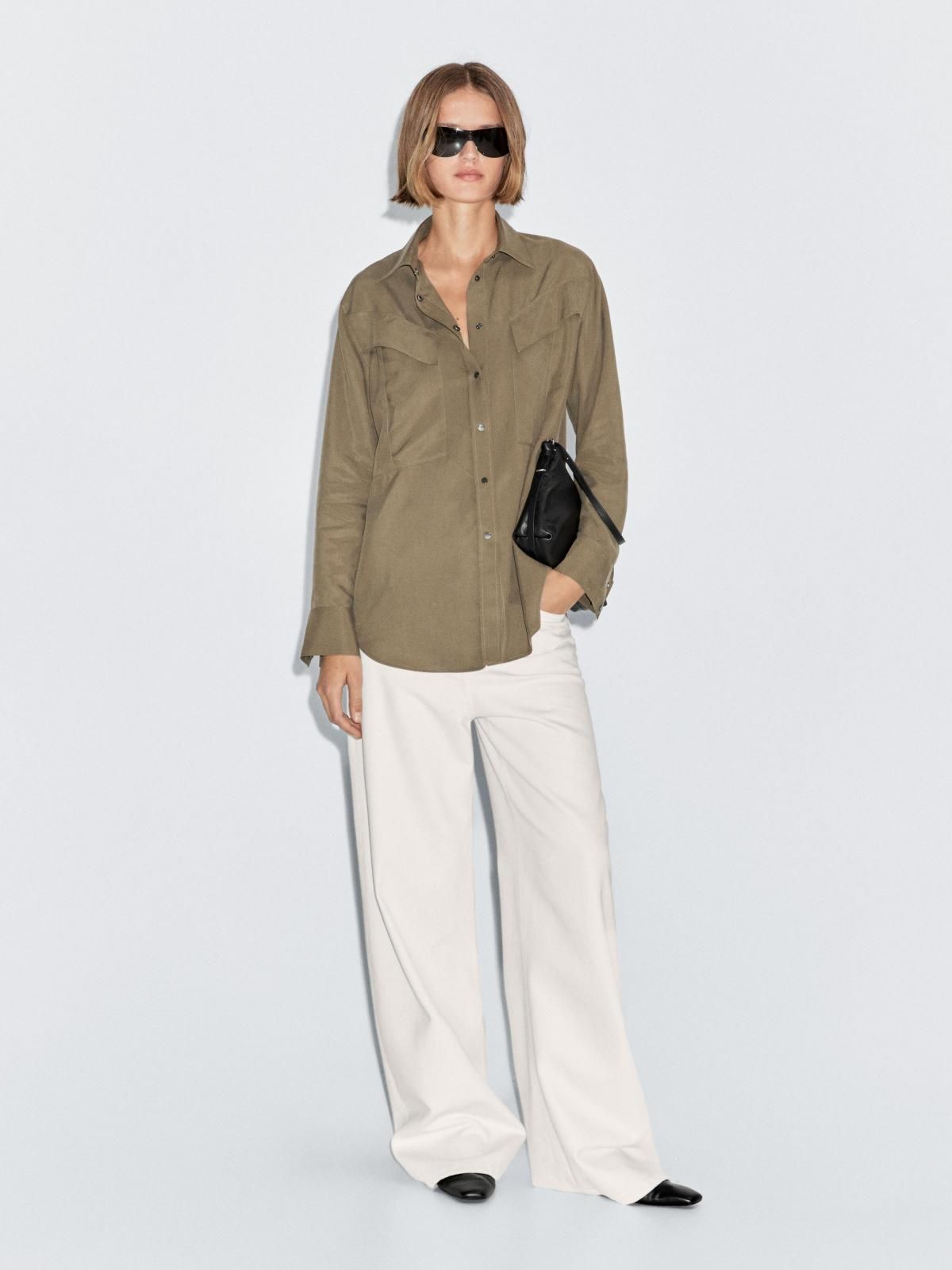 마시모두띠 아웃포켓 테크니컬 롱슬리브 셔츠 5158/958 KHAKI - 상세 이미지 2