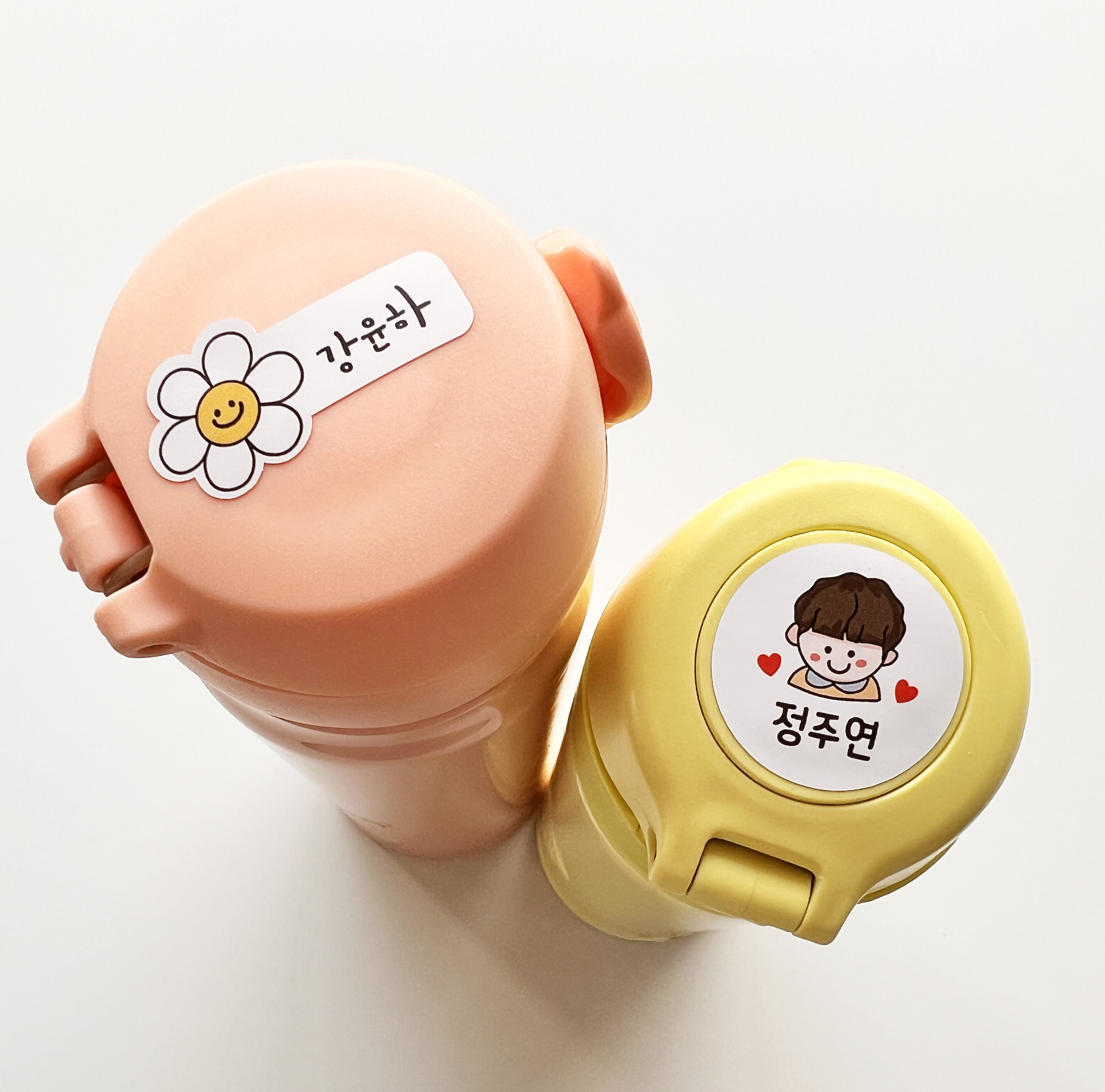 네임스티커 A-7 남아 생머리2 방수 이름표 어린이집 유치원 귀여운 캐릭터 화이트 A4 이미지 4