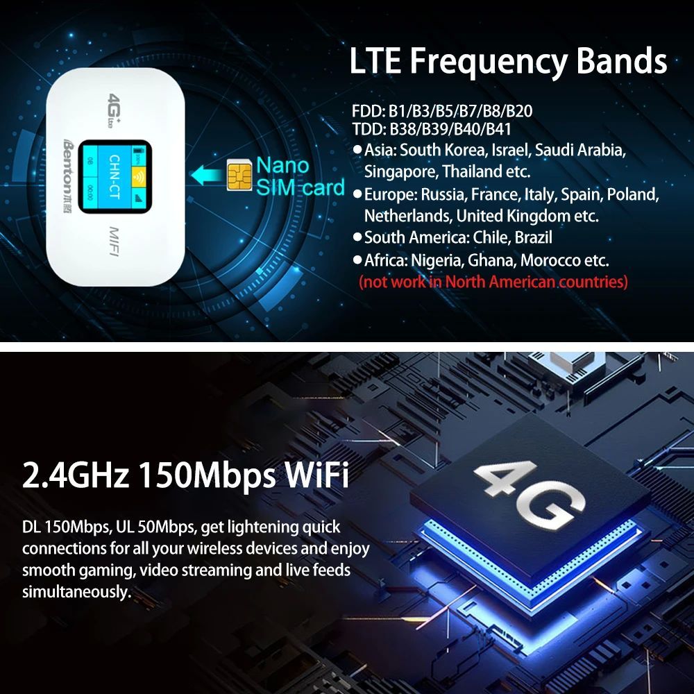 유무선 공유기 차량용와이파이 C충전 와이파이 휴대용 Lte Benton 라우터 모뎀 3000mAH LED 아시아 - 상세 이미지 4