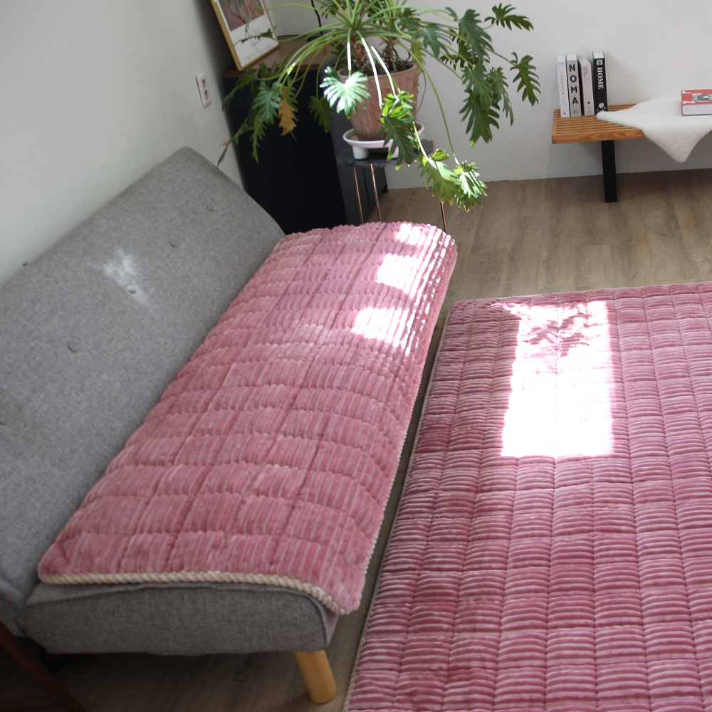 두툼한 극세사 드림 쿠션패치 거실러그 겨울용 아이보리, 거실용 200x230cm