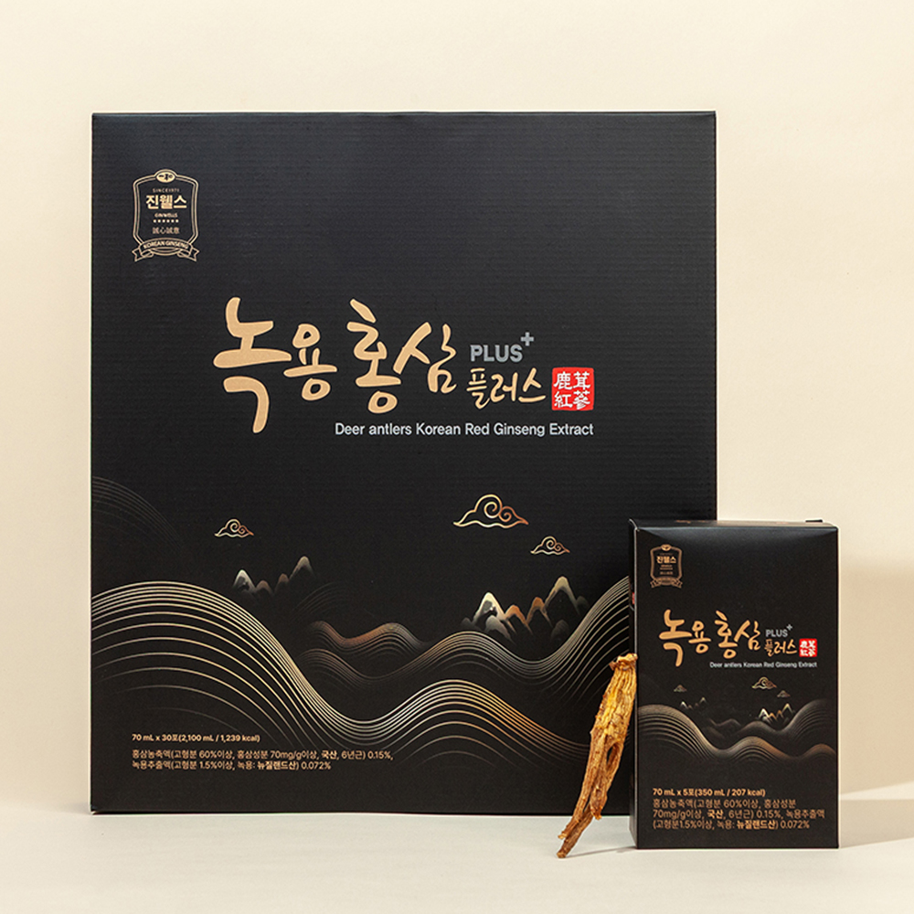 진웰스 녹용 홍삼 플러스 + 쇼핑백세트 30포, 1개 - 메인 이미지