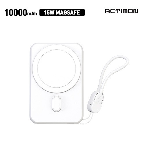 컬러 각인 인쇄 스마트폰 아이폰 화이트 맥세이프 CtoC 무선충전 보조배터리10000mAh - 상세 이미지 4