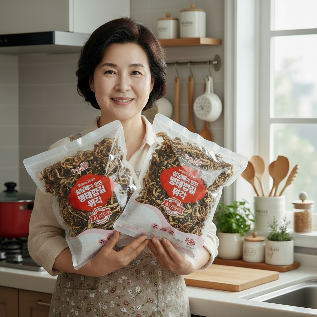 명식품본사 명태껍질튀각 중포장 반찬 술안주 가정 업소 식당식자재 도매가 500g, 6개 - 상세 이미지 5