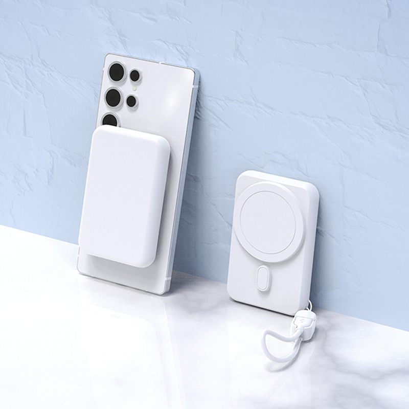 컬러 각인 인쇄 스마트폰 아이폰 화이트 맥세이프 CtoC 무선충전 보조배터리 5000mAh - 상세 이미지 2