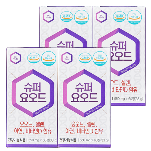 닥터요드 슈퍼요오드 갑상선 호르몬 합성 아이오딘 영양제 60정, 4개 - 메인 이미지