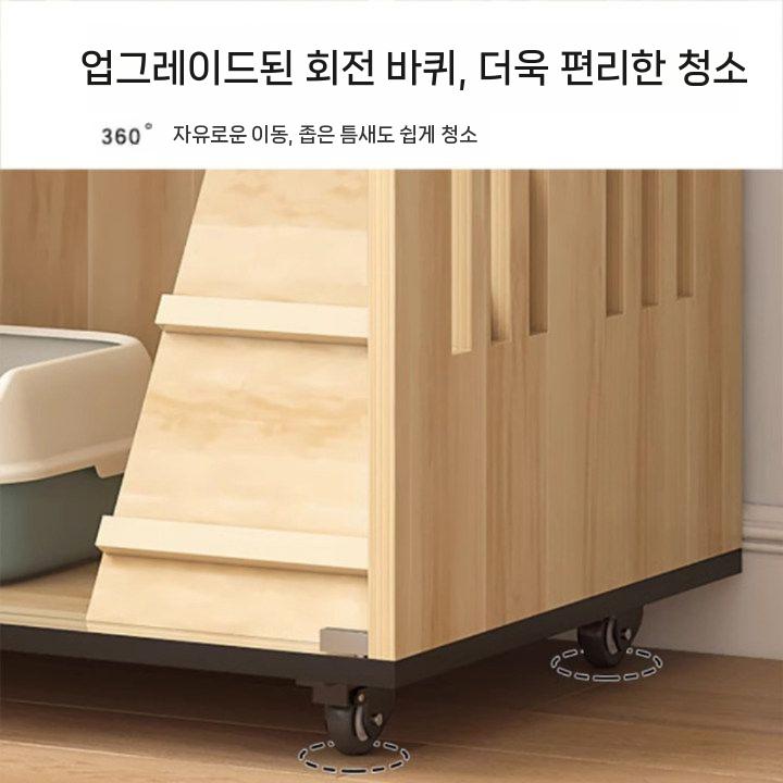 고양이 호텔장 안전 캣타워 격리장 케이지 빌라 대형 호텔 블랙 60x60x60cm 직접 설치 이미지 6
