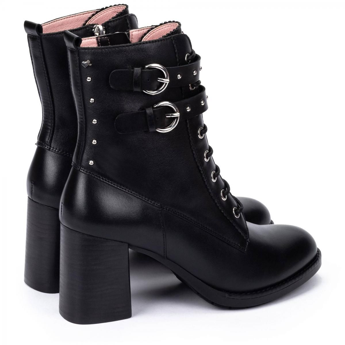 피콜리노스 프리미엄 레더 스터드 버클 앵클부츠 PALENCIA W9U-8539 BLACK - 상세 이미지 4