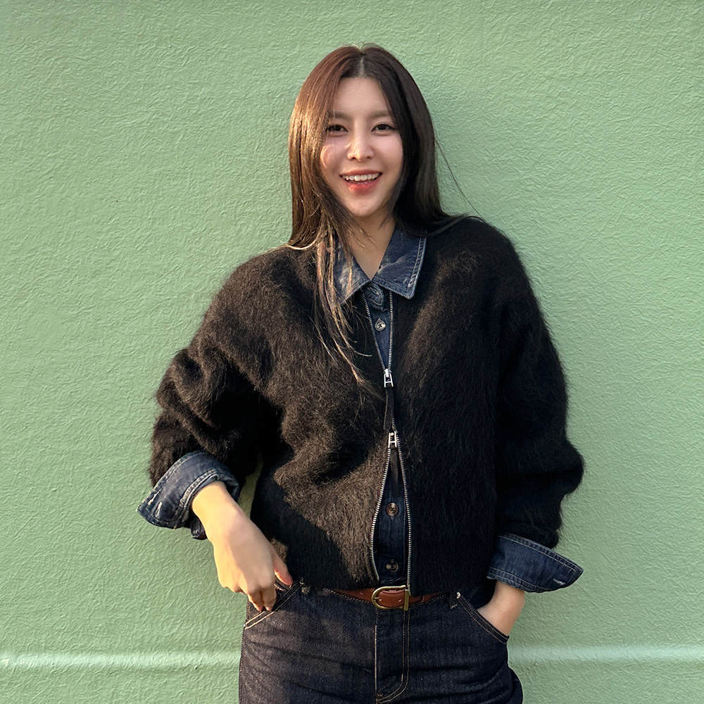 [N도착보장][쥬시쥬디] 헤어리니트집업 JYKT729A