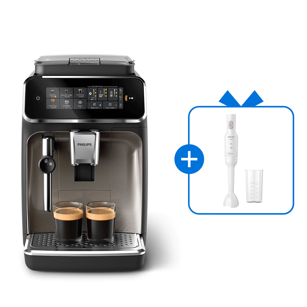 필립스 3300 아이스 레시피 전자동 에스프레소 커피머신 EP3326/93 + 핸드블렌더