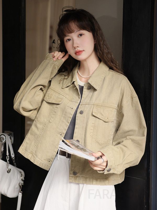여성 오버핏 루즈 데님 자켓 캐주얼한 스타일의 데일리 아우터 겨울철 활용도 높은 따뜻한 착용감의 여성용 청재킷 - 상세 이미지 3