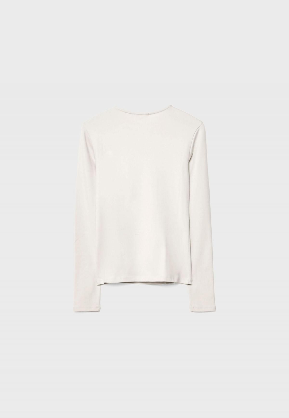 스트라디바리우스 베이직 라운드넥 긴팔 티셔츠 6523/875 ECRU - 상품 이미지