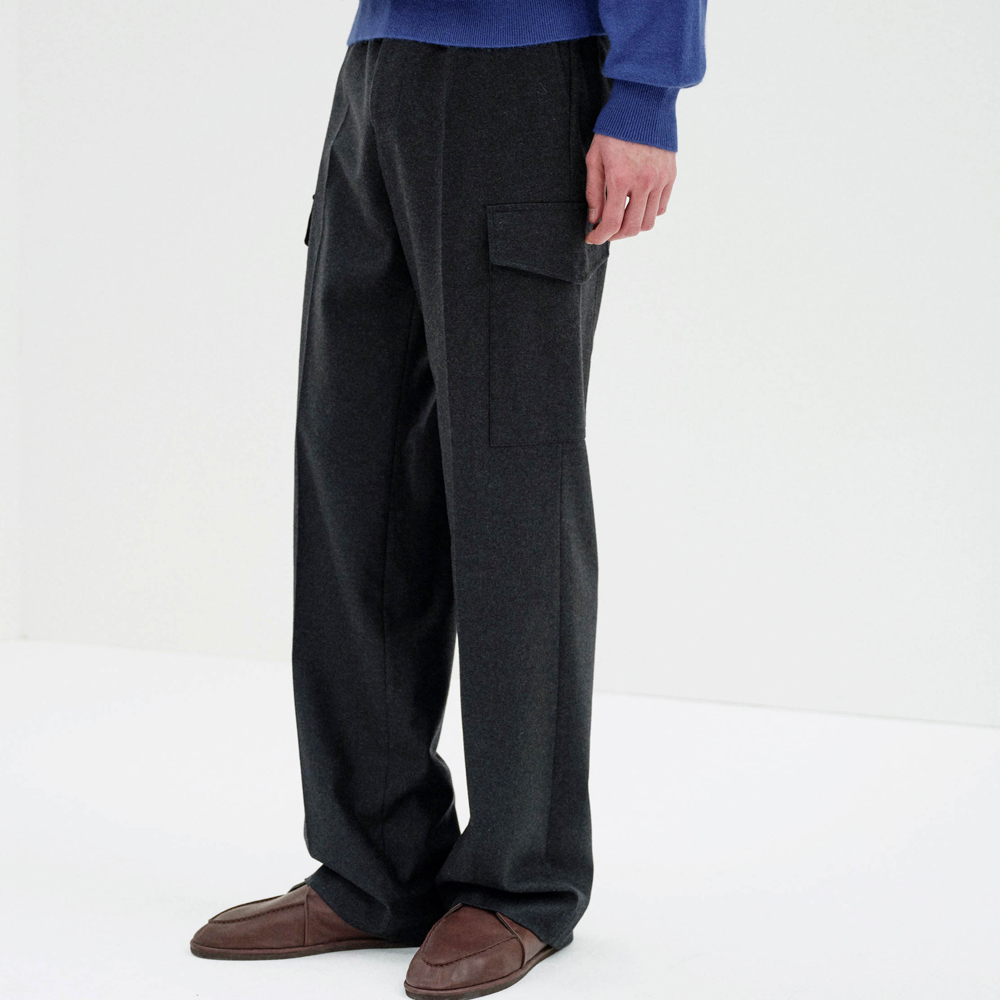 오라리 맨즈 슬랙스 WOOL FULLING FLANNEL CARGO SLACKS 25FW - 상세 이미지 4
