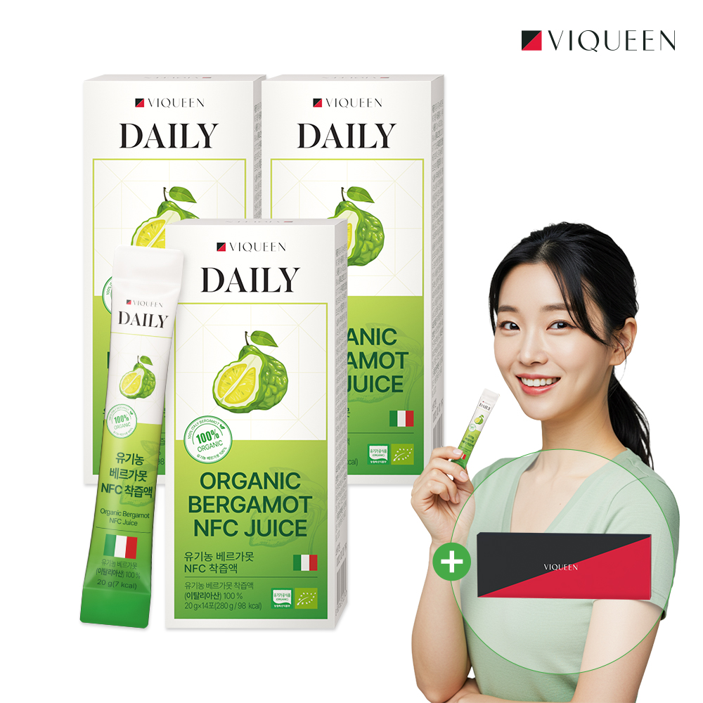 바이퀸 데일리 유기농 100% 베르가못 샷 액상 즙 스틱 NFC 착즙액 폴리페놀 3박스 - 메인 이미지