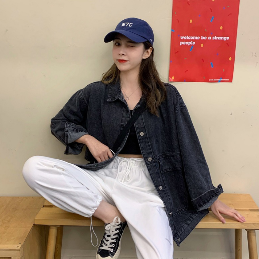 여성 오버핏 빈티지 데님 청자켓 - 상세 이미지 2