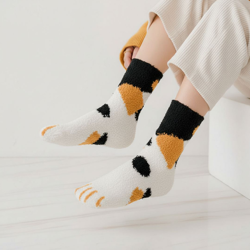 귀여운 손잡는 수면양말 커플 선물 우정 웃긴 양말 자석 고양이수면양말