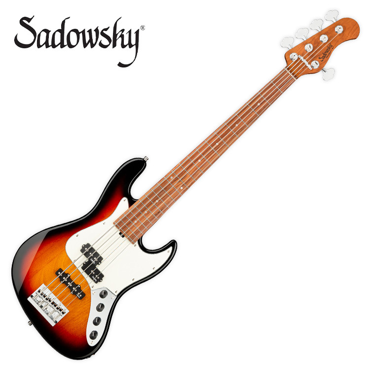 사도스키 Sadowsky Metro Express 21프렛 하이브리드 P/J 픽업 5현 베이스기타, 모라도 지판, 타바코 선버스트 - SMX21HP5 69R - 상품 이미지