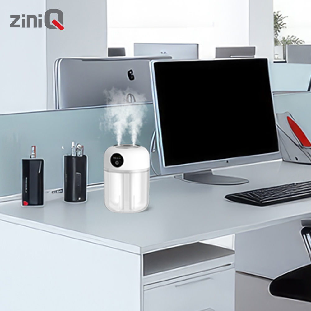 지니큐 LED 초음파 무드등 책상 사무실 저소음 듀얼 무선가습기 ZQ-HX70