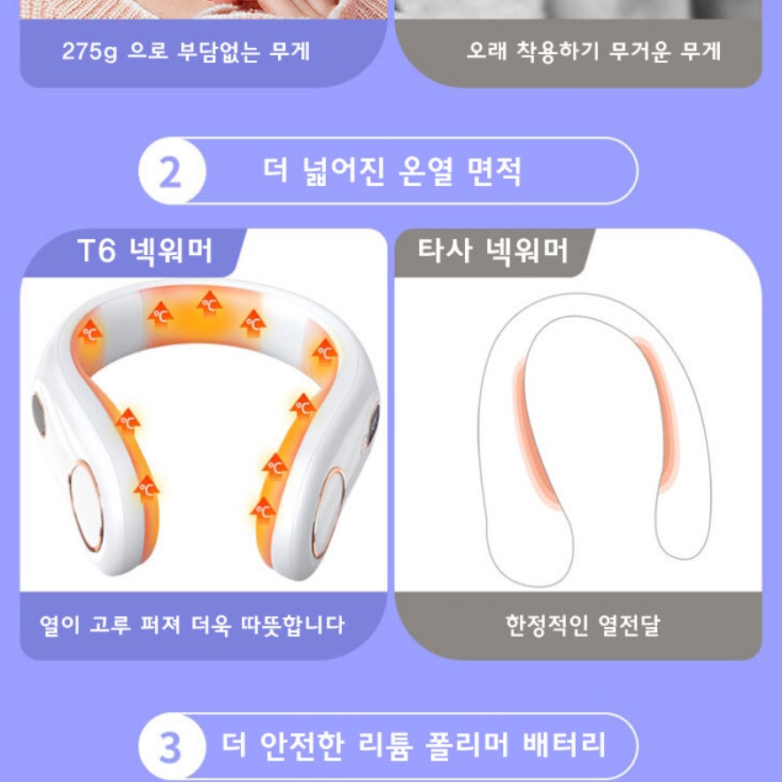 휴대용 목 온열기 넥밴드 온열기 전기 온열 목 어깨 찜질기